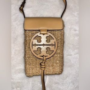 Tory Burch Miller Straw Phone Bag